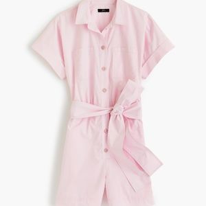 J.Crew Button Up Short Romper in Pink